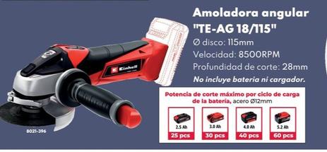 Oferta de Amoladora Angular "TE-AG 18/115" por 59,95€ en BricoCentro