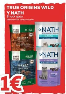 Oferta de True Origins Wild Y Nath - Snack Gato por 1€ en Kiwoko