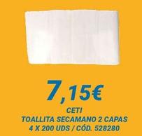 Oferta de Ceti - Toallita Secamano 2 Capas por 7,15€ en Dialsur Cash & Carry