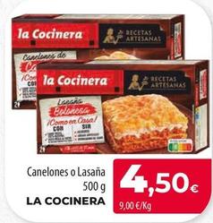 Oferta de La Cocinera - Canelones O Lasaña por 4,5€ en Spar Tenerife