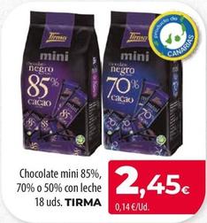 Oferta de Tirma - Chocolate Mini 85%, 70% O 50% Con Leche por 2,45€ en Spar Tenerife