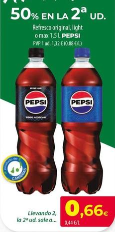 Oferta de Pepsi - Refrescos Original, Light O Max por 1,32€ en Spar Tenerife