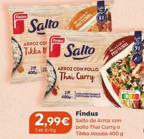 Oferta de Findus - Salto De Arroz Con Pollo Thai Curry O Tikka Masala por 2,99€ en Spar Tenerife