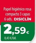 Oferta de Disiclin - Papel Higiénico Rosa Compacto 3 Capas por 2,59€ en Spar Tenerife