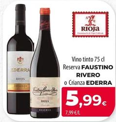 Oferta de Faustino Rivero Vino Tinto Reserva por 5,99€ en Spar Tenerife