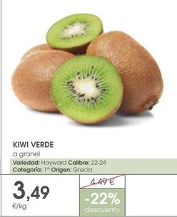 Oferta de Kiwis Verde por 3,49€ en Supermercados Plaza