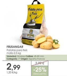 Oferta de Frusangar - Patatas Para Freir por 2,99€ en Supermercados Plaza