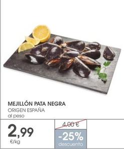 Oferta de Mejillone Pata Negra por 2,99€ en Supermercados Plaza