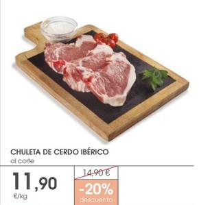 Oferta de Chuleta De Cerdo Ibérico por 11,9€ en Supermercados Plaza