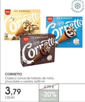 Oferta de Cornetto - Classico Conos De Helado De Nata por 3,79€ en Supermercados Plaza