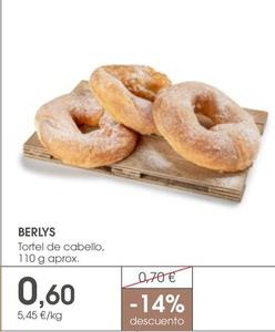Oferta de Berlys - Tortel De Cabello  por 0,6€ en Supermercados Plaza