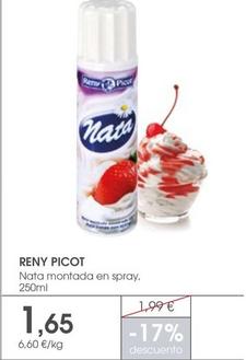 Oferta de Reny Picot - Nata Montada En Spray por 1,65€ en Supermercados Plaza