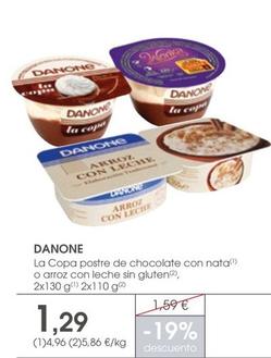 Oferta de Danone - La Copa Postre De Chocolate Con Nata o Arroz Con Leche Sin Gluten por 1,29€ en Supermercados Plaza