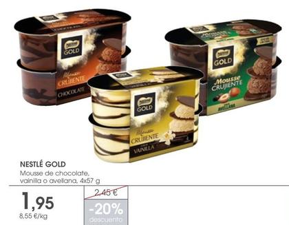 Oferta de Nestlé - Mousse De Chocolate Vainilla o Avellana por 1,95€ en Supermercados Plaza