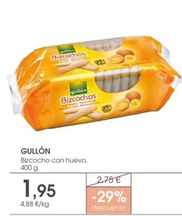 Oferta de Gullón - Bizcocho Con Huevo por 1,95€ en Supermercados Plaza