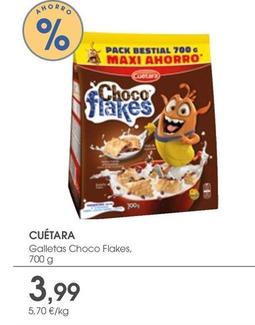 Oferta de Cuétara - Galletas Choco Flakes por 3,99€ en Supermercados Plaza