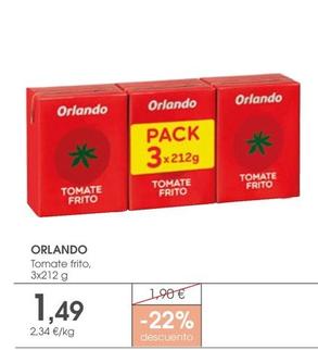 Oferta de Orlando - Tomate Frito por 1,49€ en Supermercados Plaza