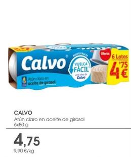 Oferta de Calvo - Atún Claro En Aceite De Girasol 6x por 4,75€ en Supermercados Plaza