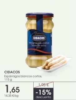 Oferta de Cidacos - Espárragos Blancos Cortos por 1,65€ en Supermercados Plaza