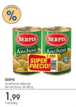 Oferta de Serpis - Aceitunas Rellenas De Anchoa por 1,99€ en Supermercados Plaza