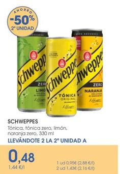 Oferta de Schweppes - Tónica por 0,48€ en Supermercados Plaza