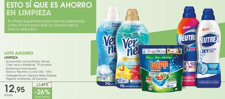 Oferta de Vernel / Wipp Express / Neutrex - Limpieza por 12,95€ en Supermercados Plaza