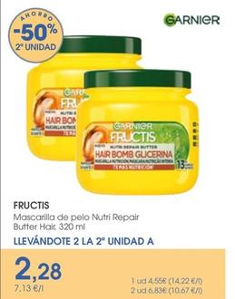 Oferta de Garnier - Fructis Mascarilla De Pelo Nutri Repair Butter Hair por 4,55€ en Supermercados Plaza