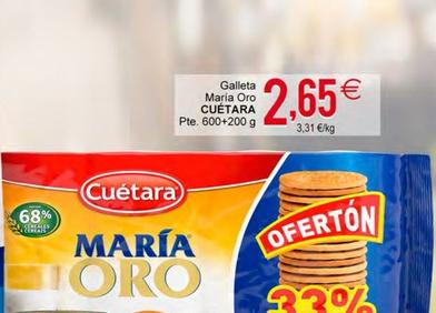 Oferta de Cuétara - Galleta Maria Oro por 2,65€ en Plenus Supermercados