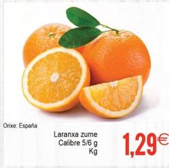 Oferta de Laranxa Zume Calibre por 1,29€ en Plenus Supermercados