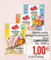 Oferta de Campofrío - Xamon Cocido, Peituga De Pavo/Polo Liscos por 1€ en Plenus Supermercados