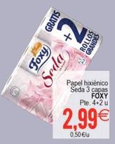 Oferta de Foxy - Papel Higiénico Seda 3 Capas por 2,99€ en Plenus Supermercados