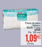 Oferta de Spar - Panos De Mesa Brancos por 1,09€ en Plenus Supermercados