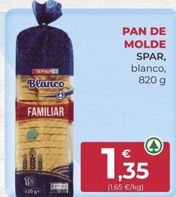 Oferta de Pan de molde por 1,35€ en SPAR Gran Canaria