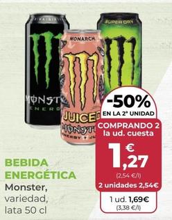 Oferta de Bebida energética por 1,69€ en SPAR Gran Canaria
