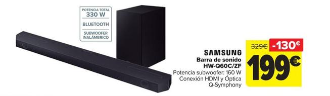Oferta de Samsung - Barra De Sonido  Hw-q60c/zf por 199€ en Carrefour