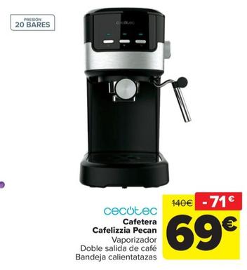 Oferta de Cecotec - Cafetera Cafelizzia Pecan por 69€ en Carrefour