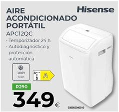 Oferta de Hisense - Aire Acondicionado Portátil APC12QC  por 349€ en Tien 21