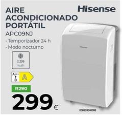 Oferta de Hisense - Aire Acondicionado Portátil APC09NJ  por 299€ en Tien 21