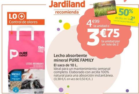 Oferta de Pure Family - Lecho Absorbente Mineral por 4,99€ en Jardiland