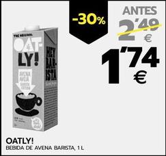 Oferta de Oatly - Bebida De Avena Barista por 1,74€ en BM Supermercados