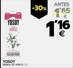 Oferta de Yosoy - Bebida De Arroz por 1,16€ en BM Supermercados