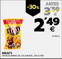 Oferta de M&m's - Chocolatinas De Cacahuete por 2,49€ en BM Supermercados