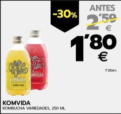 Oferta de Komvida - Kombucha Variedades por 1,8€ en BM Supermercados