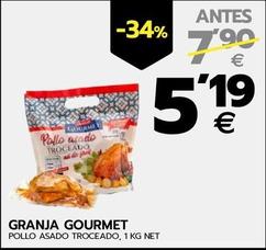 Oferta de Granja Gourmet - Pollo Asado Troecado por 5,19€ en BM Supermercados