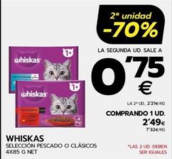 Oferta de Whiskas - Seleccion Pescado O Clasicos por 2,49€ en BM Supermercados