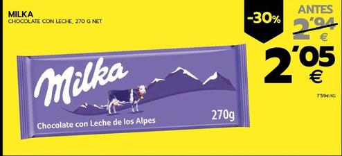 Oferta de Milka - Chocolate Con Leche por 2,05€ en BM Supermercados
