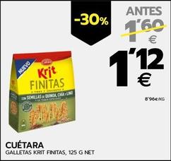 Oferta de Cuétara - Galletas Krit Finitas por 1,12€ en BM Supermercados