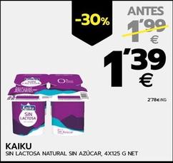 Oferta de Kaiku - Sin Lactosa Natural Sin Azúcar por 1,39€ en BM Supermercados
