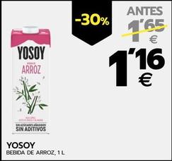 Oferta de Yosoy - Bebida De Arroz por 1,16€ en BM Supermercados