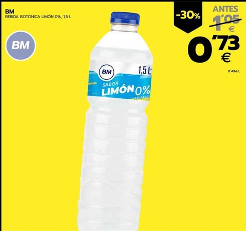Oferta de  BM - Bebida Isotónica Limon por 0,73€ en BM Supermercados